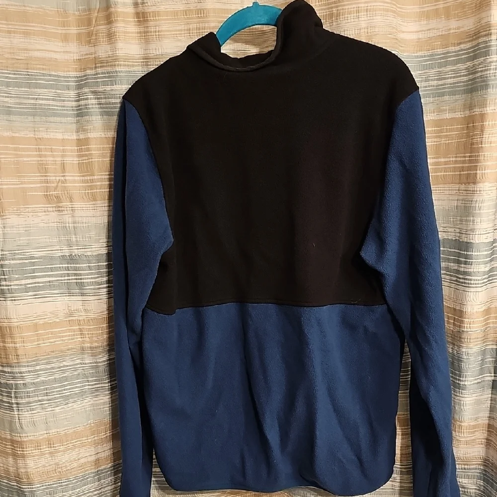 The North Face Black and Smoky Blue Glacier Fleece Mens Full Zip Jacket